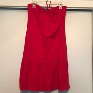 Hot Pink Halter Swim Cover Up - ties at the neck